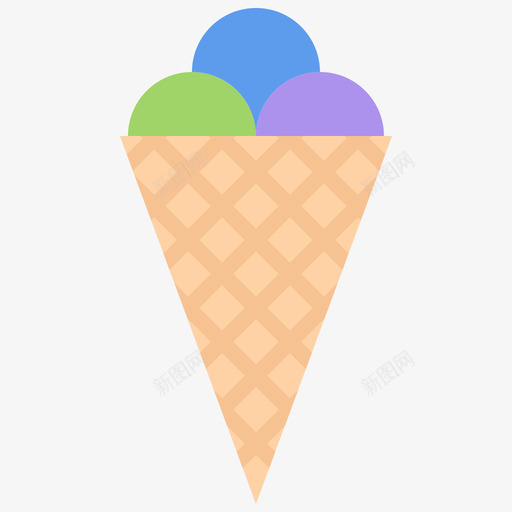 冰淇淋蛋卷冰淇淋26扁平图标svg_新图网 https://ixintu.com 冰淇淋 扁平 蛋卷