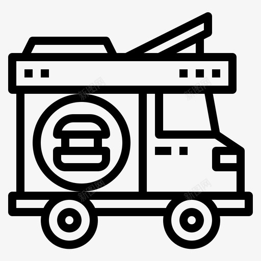 汉堡车送货食品图标svg_新图网 https://ixintu.com 卡车 汉堡 运输 送货 食品