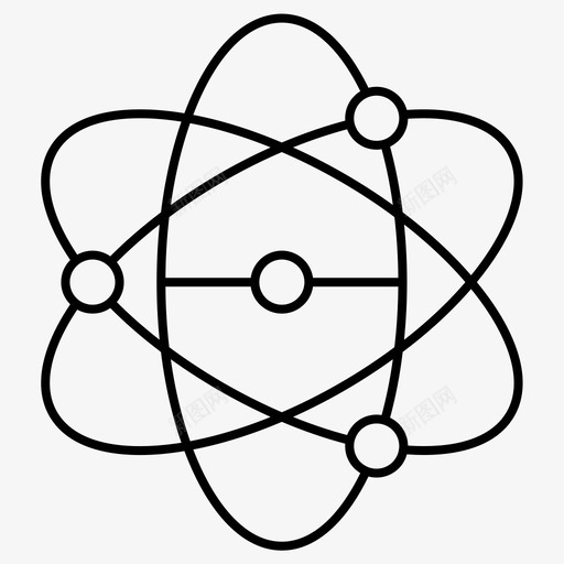 核原子科学图标svg_新图网 https://ixintu.com 原子 正则 物理 科学 线集