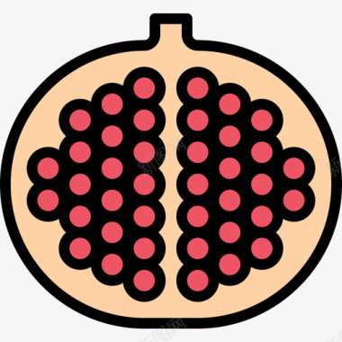 石榴水果和蔬菜41颜色图标图标