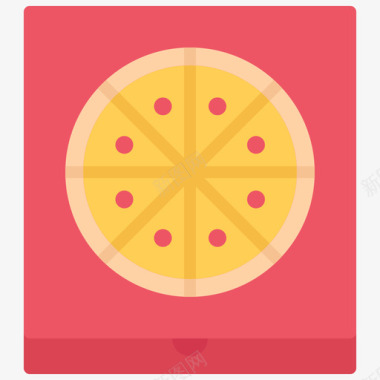 披萨盒快餐75扁平图标图标