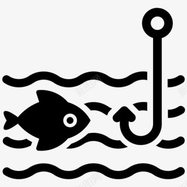 钓鱼鱼钩河流图标图标