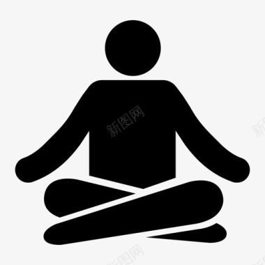 冥想瑜珈静坐图标图标