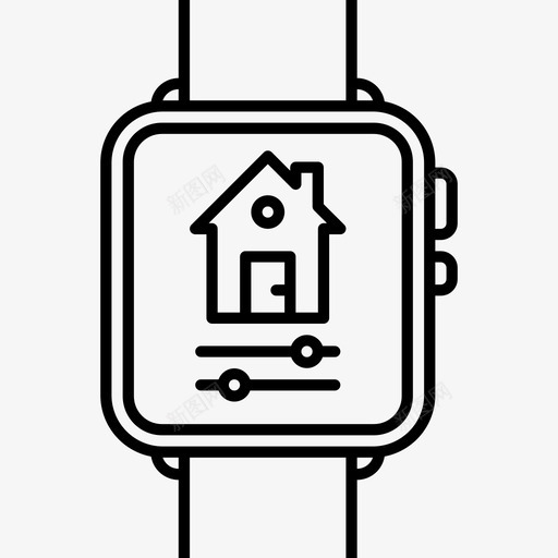 智能手表家房子图标svg_新图网 https://ixintu.com 房地产 房子 手表 智能 智能家居 线路 设置