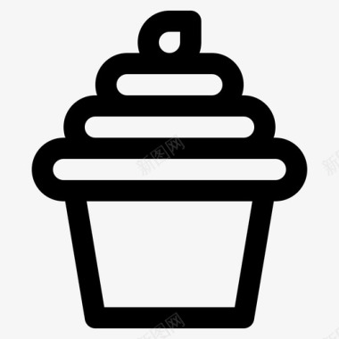 纸杯蛋糕面包店厨师图标图标