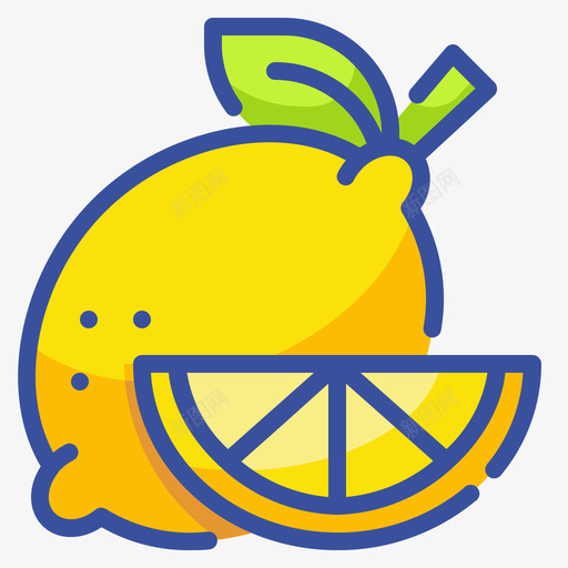 柠檬水果和蔬菜48线性颜色图标svg_新图网 https://ixintu.com 柠檬 水果 线性 蔬菜 颜色