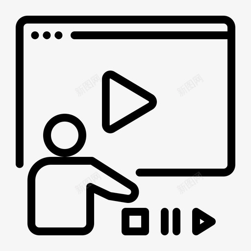 播放视频教育在线学习图标svg_新图网 https://ixintu.com 在线 在线学习 学习系统 播放 教育 概述 视频 课程