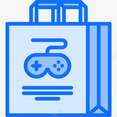购物袋电子游戏14蓝色图标图标