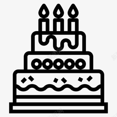 生日蛋糕面包师甜点图标图标