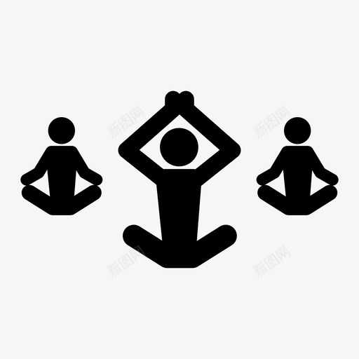 瑜伽课练习集体图标svg_新图网 https://ixintu.com 姿势 瑜伽 练习 集体
