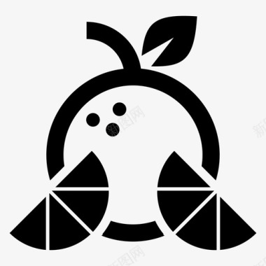 橙子食物水果图标图标
