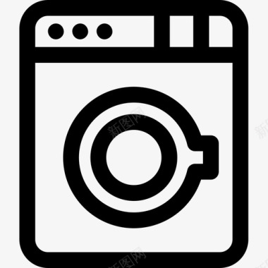 洗衣机家具124线性图标图标