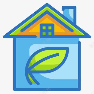 住宅生态环境6线性色彩图标图标