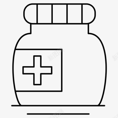 药品瓶子罐子图标图标