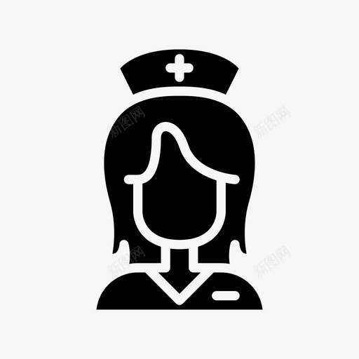 护士健康医院图标svg_新图网 https://ixintu.com 健康 医学 医院 护士 护士帽