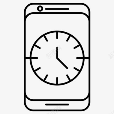 时间时钟智能手机图标图标