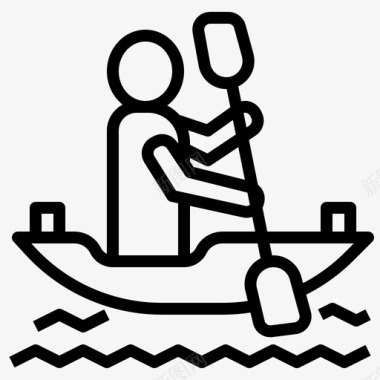 皮划艇划船海上图标图标