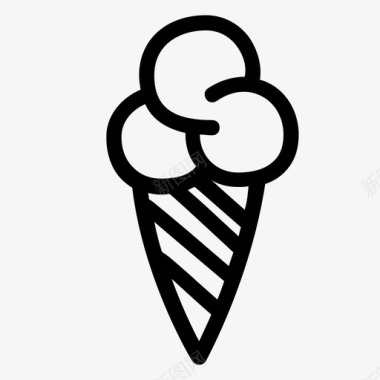 冰淇淋筒咖啡厅甜点图标图标