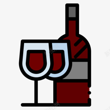 酒杯饮料34线性颜色图标图标
