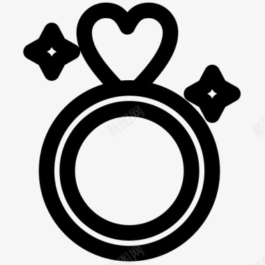 戒指珠宝爱情图标图标
