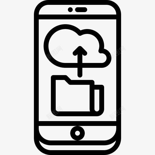 云存储电话32线性图标svg_新图网 https://ixintu.com 存储 电话 线性