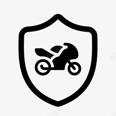自行车保险摩托车保护图标图标