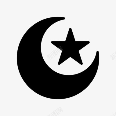 半月文化伊斯兰教图标图标