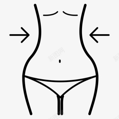 抽脂手术腰部图标图标