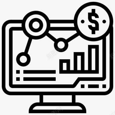 分析计算机金融图标图标