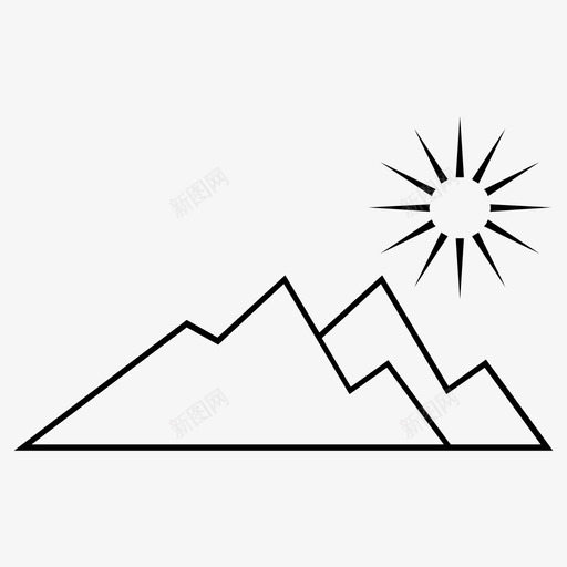 山地理高度图标svg_新图网 https://ixintu.com 地理 山 峰 高度