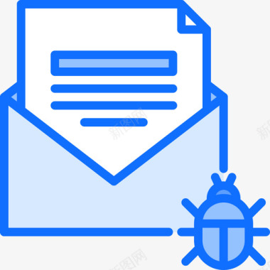 电子邮件数据保护34蓝色图标图标