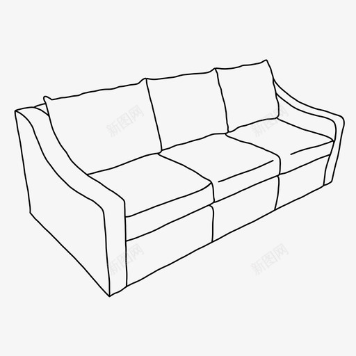 沙发靠垫休息室家具图标svg_新图网 https://ixintu.com 休息室 家具 座椅 椅子 沙发 靠垫
