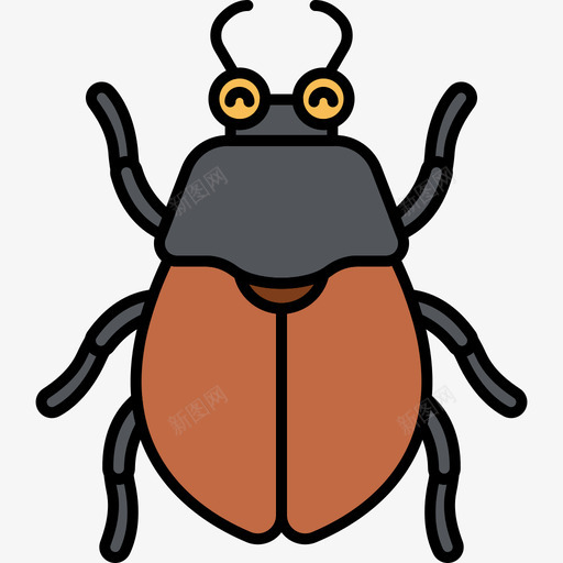 甲虫动物27线形颜色图标svg_新图网 https://ixintu.com 动物 甲虫 线形 颜色