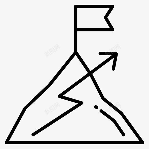 山旗目标成功图标svg_新图网 https://ixintu.com 业务 图标 山旗 成功 目标 线图