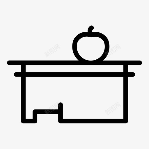 书桌苹果早上图标svg_新图网 https://ixintu.com 书桌 学校 早上 桌子 老师 苹果 让我们学习线