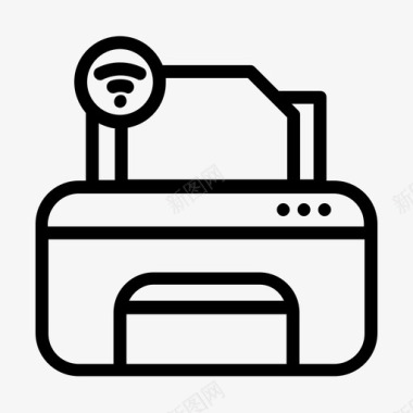 打印机连接wifi复印机小工具和设备图标图标