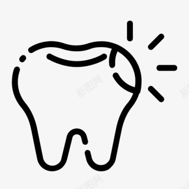 蛀牙龋齿牙齿护理图标图标