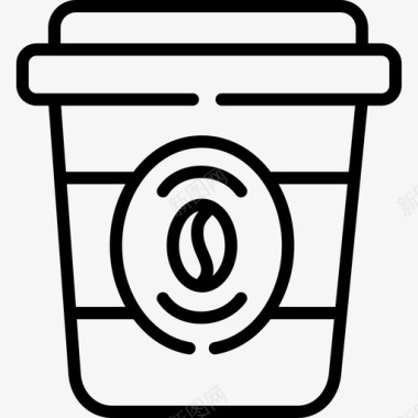 咖啡123号咖啡厅直线型图标图标