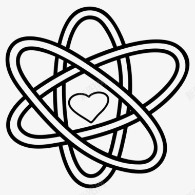 爱科学原子科学符号图标图标