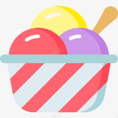 冰激凌甜点和糖果10份平的图标图标