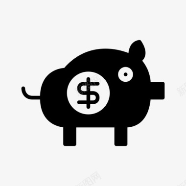 银行小猪储蓄图标图标