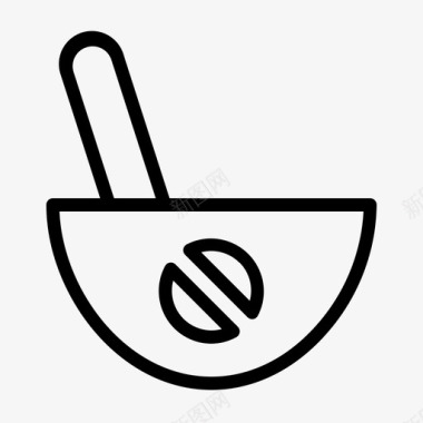 草药碗砂浆图标图标