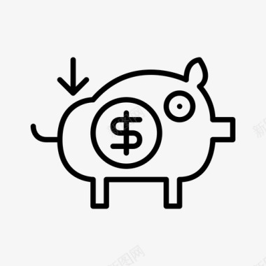 银行存款小猪图标图标