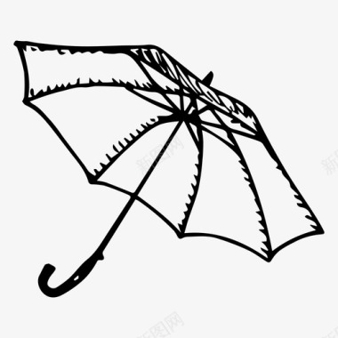 雨伞秋天手绘图标图标
