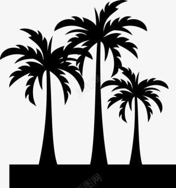 棕榈椰子花园图标图标