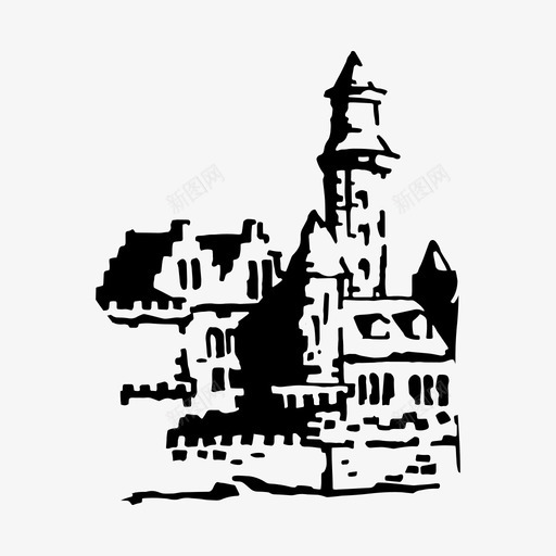 中世纪城堡古堡图标svg_新图网 https://ixintu.com 中世纪 古堡 城堡