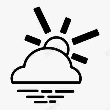 太阳云夏天图标图标