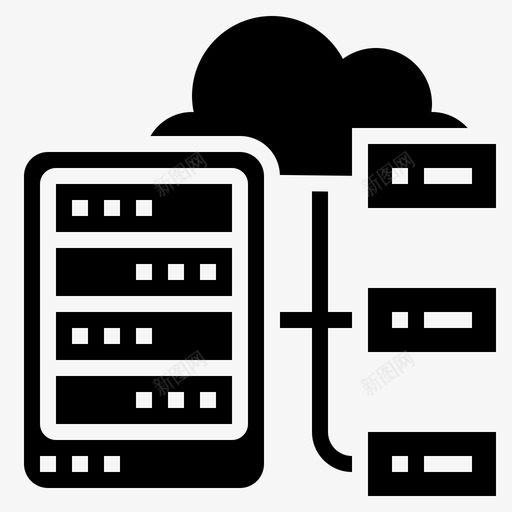 服务器云网络图标svg_新图网 https://ixintu.com 云 存储 操作员 服务器 编程glyph1 网络
