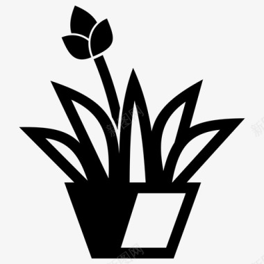 草花园绿色图标图标