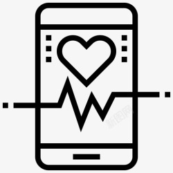 手机心率监测仪图标心率应用程序智能手机图标高清图片